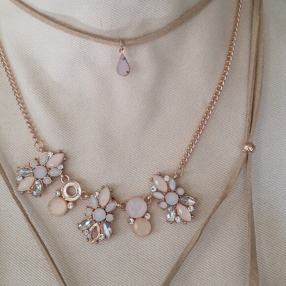 Necklace Layered Suede w Charms, Beads Modern Long Length Bohemian Gyspy Elegant - Picture 11 of 11